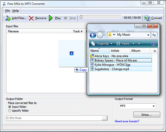 how convert aac file to mp3